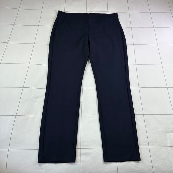 Jude Connally Pants Women Large Dark Navy Blue Olivia Ankle Back Zip Stretch New - Picture 2 of 13